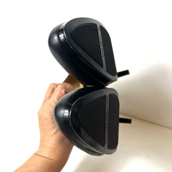 Nine West Women Sz 9M Classic Black Leather Pump Stiletto Heels Platform Slip On - Picture 7 of 11